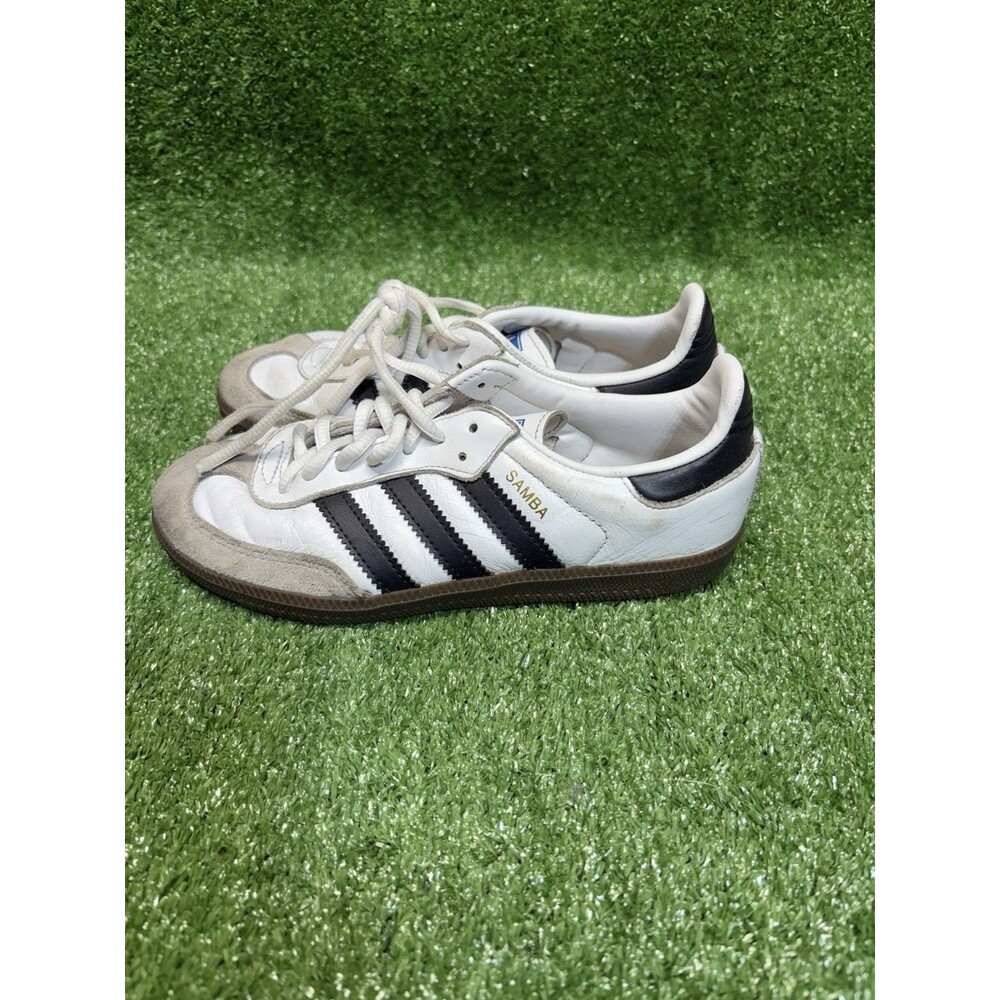 Adidas Boys Samba OG IE3675 White Black Lace-Up Low Top Sneakers Shoes Size 2